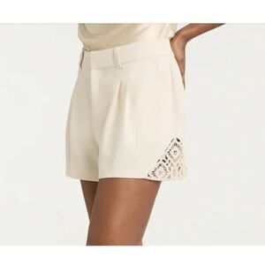 Cinq a sept Crochet lace Corinna Light Plaster Short size 10 Pleated Front Loop
